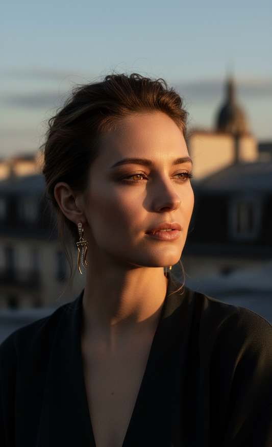 L'Aurore de Cassiopée — Boucles d'Oreilles — Édition Unique 1-sur-1