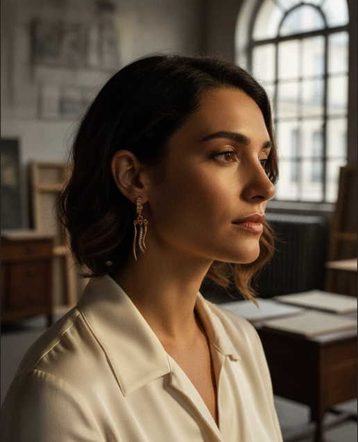 L'Aurore de Cassiopée — Boucles d'Oreilles — Édition Unique 1-sur-1