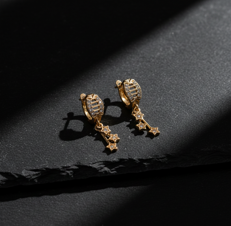 L’Échelle des Astres — Boucles d'oreilles Étoiles — Édition Unique 1-sur-1