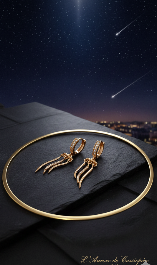 L'Aurore de Cassiopée — Boucles d'Oreilles — Édition Unique 1-sur-1