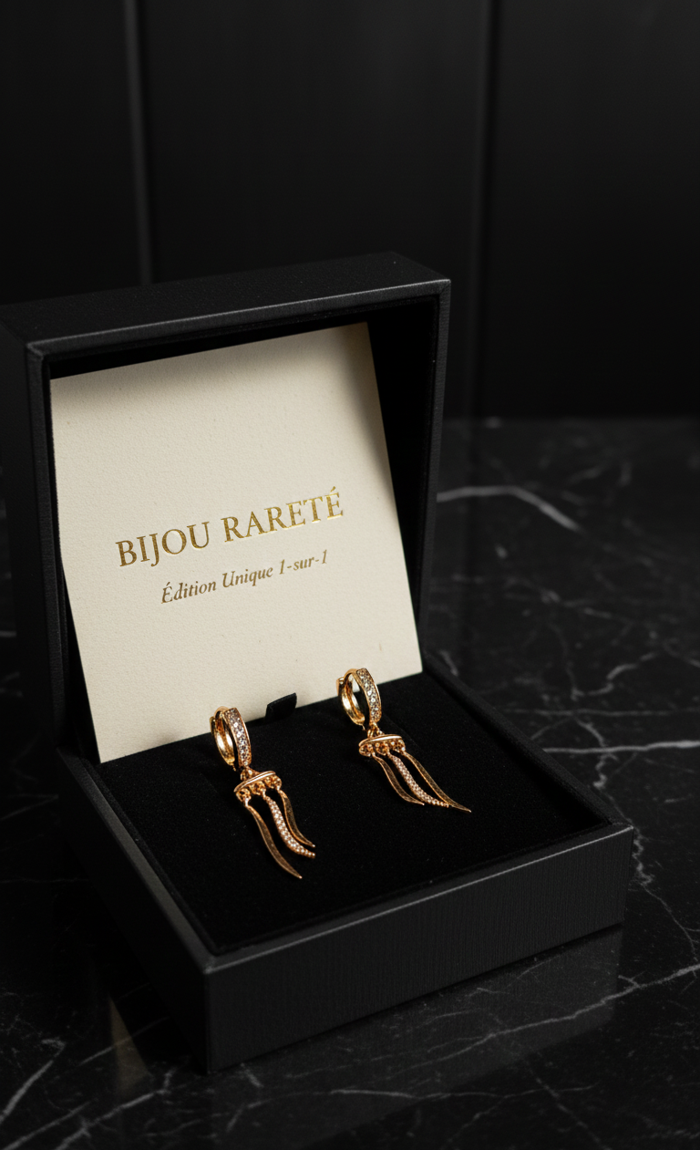 L'Aurore de Cassiopée — Boucles d'Oreilles — Édition Unique 1-sur-1