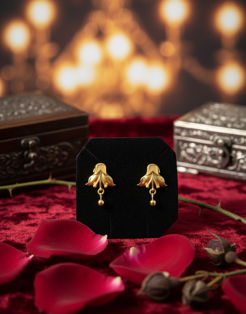 Le Calice de la Rose Sauvage — Boucles d’oreilles — Édition Unique 1-sur-1