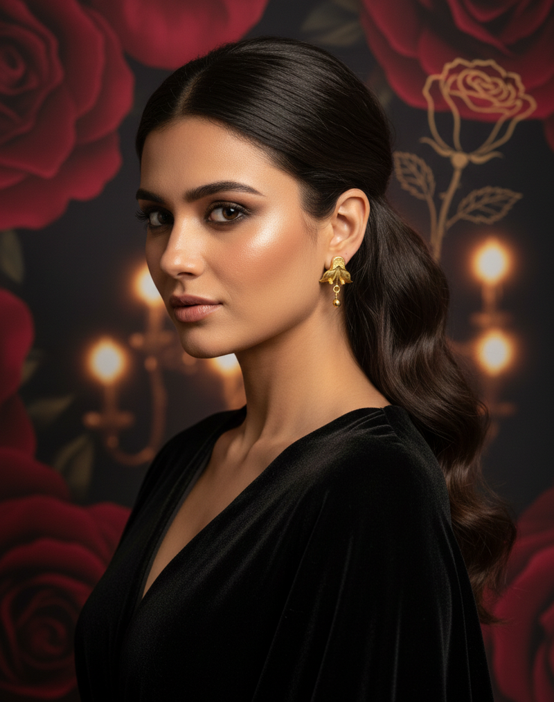 Le Calice de la Rose Sauvage — Boucles d’oreilles — Édition Unique 1-sur-1