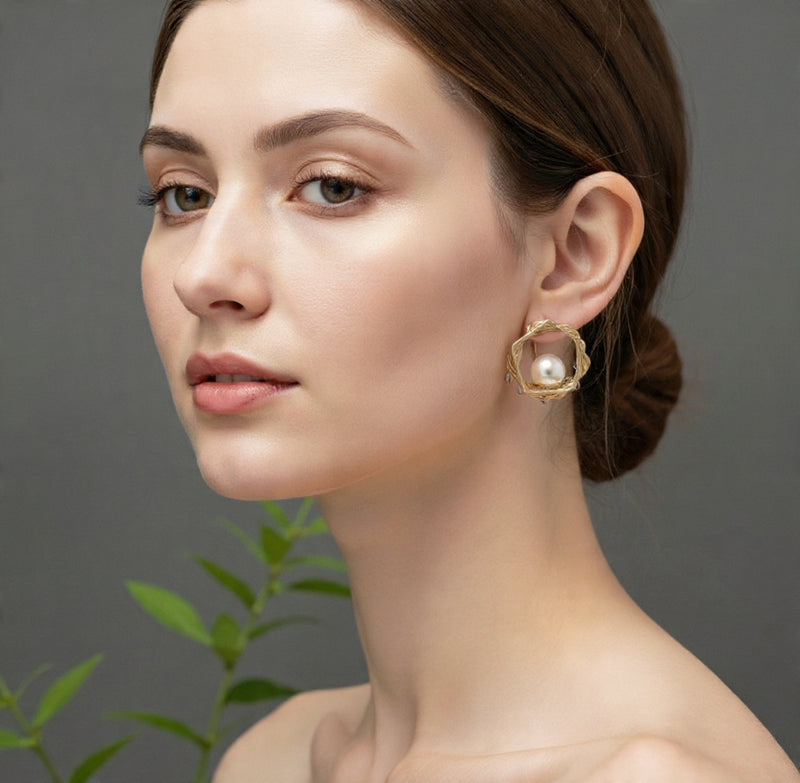 L’Hexagone de Rosée — Boucles d'oreilles — Édition Unique 1-sur-1