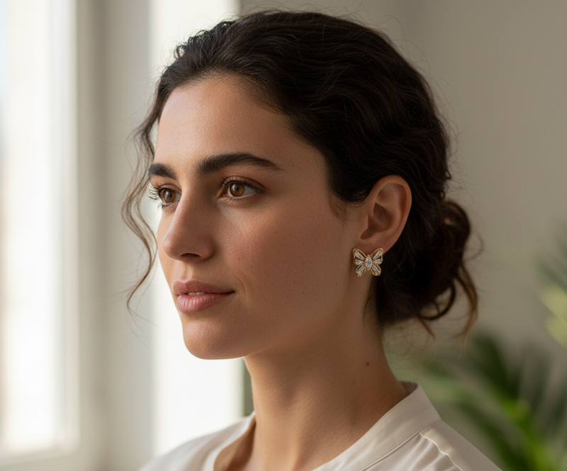 Le Monarque de Cristal — Boucles d’oreilles — Édition Unique 1-sur-1