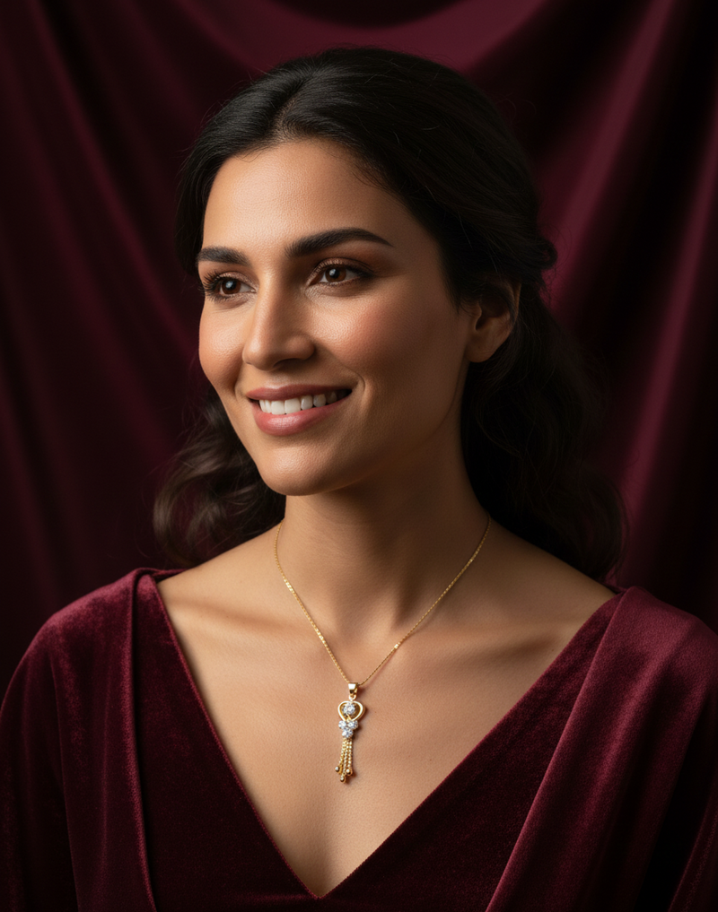 Le Cœur des Trois Grâces — Collier Triple Pendentif — Édition Unique 1-sur-1