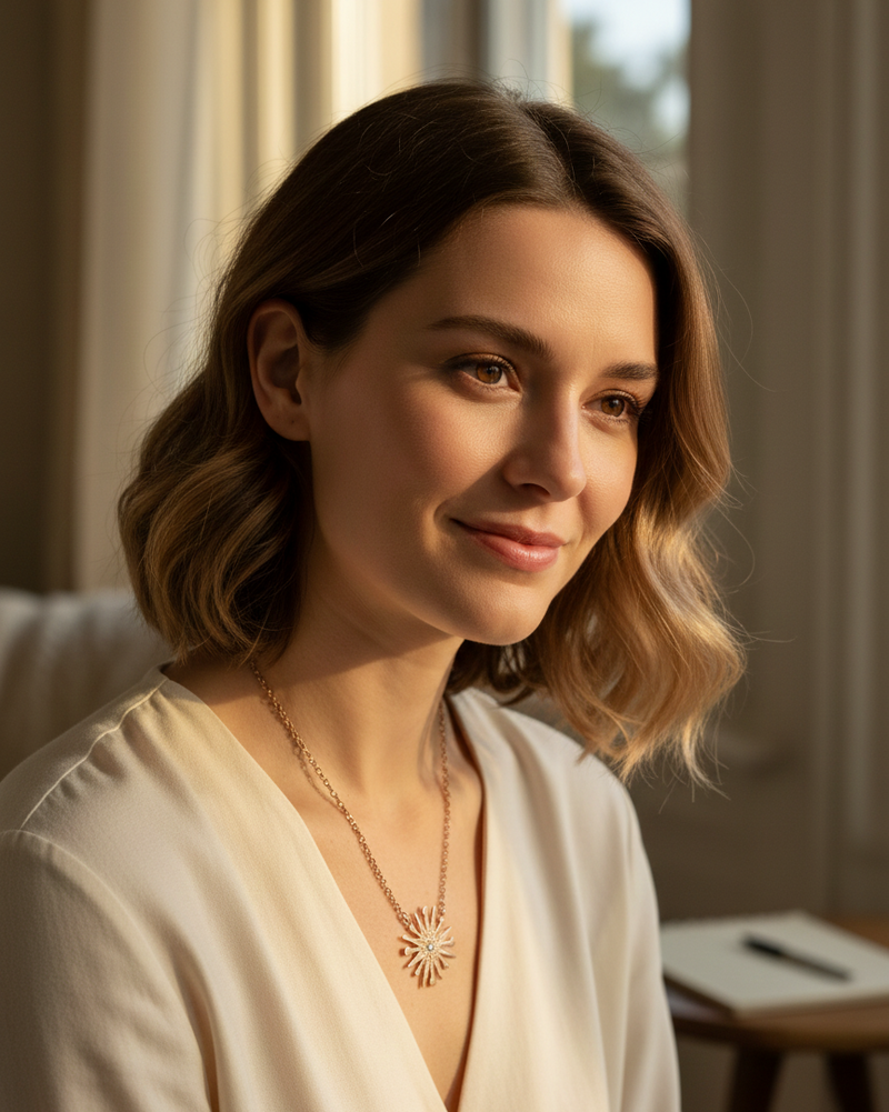 Le Zénith de l'Aube — Collier Pendentif Astral — Édition Unique 1-sur-1