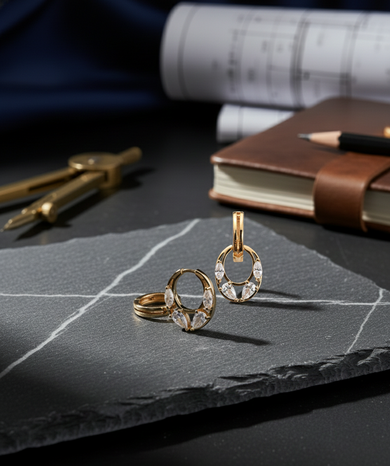 L’Orbe des Quatre Éclats — Boucles d’oreilles — Édition Unique 1-sur-1